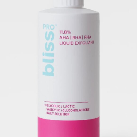 Bliss Pro 11.8% AHA BHA PHA Liquid Exfoliant - Smooths, Renews, Brightens Skin - Picture 2 of 3